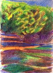 Hillside
crayon